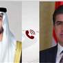 رئيس الدولة يتلقى اتصالاً هاتفياً من رئيس إقليم كردستان العراق أدان خلاله الهجوم الإرهابي على قنصلية الإمارات