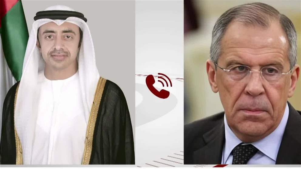 عبدالله بن زايد ولافروف يبحثان هاتفيا التطورات الإقليمية