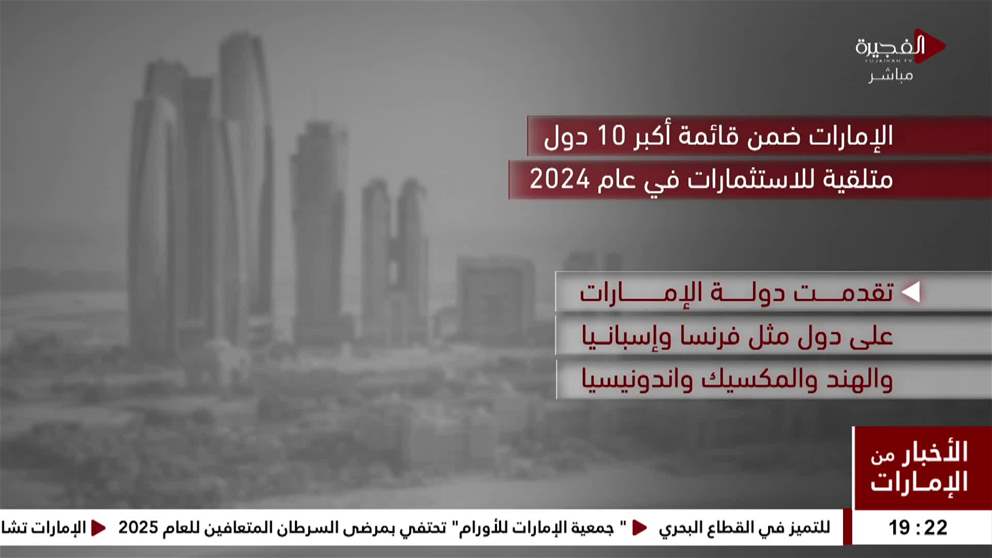 167مليار درهم تدفقات الاستثمار الاجنبي المباشر للامارات في 2024