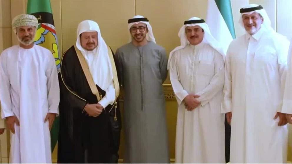 عبدالله بن زايد يستقبل وفد رؤساء المجالس التشريعية الخليجية
