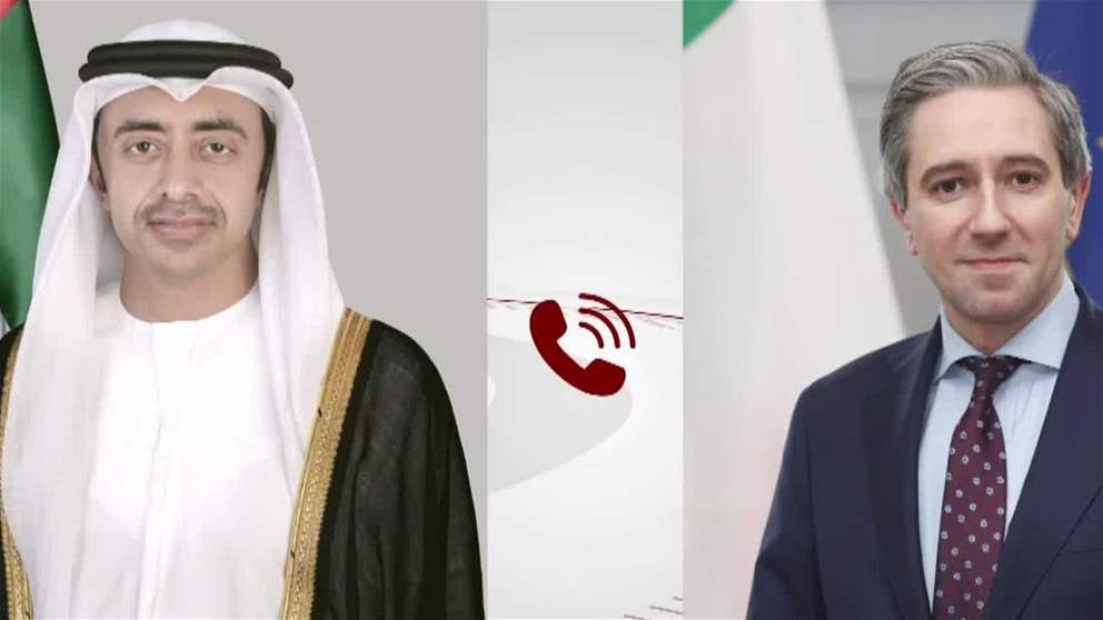عبدالله بن زايد ونائب رئيس الوزراء ووزير الخارجية الأيرلندي يبحثان هاتفيا العلاقات الثنائية والتطورات الإقليمية