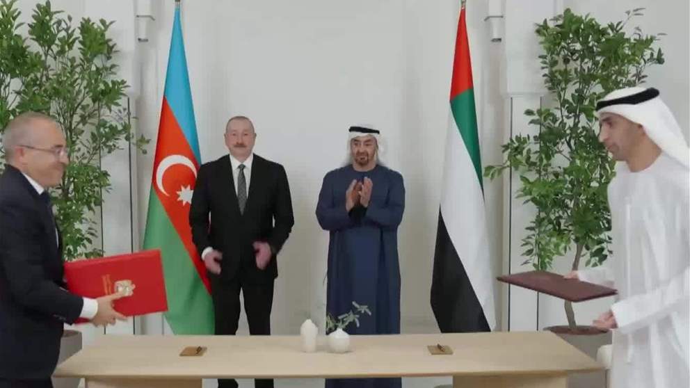 رئيس الدولة ورئيس أذربيجان يشهدان توقيع اتفاقية شراكة اقتصادية شاملة بين البلدين