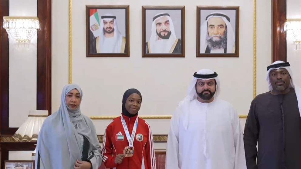 محمد الشرقي يلتقي ماجدة الكتبي لفوزها بالميدالية البرونزية في بطولة الألعاب الآسيوية بماليزيا