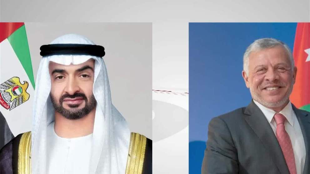 رئيس الدولة وملك الاردن يبحثان العلاقات الاخوية والتطورات الاقليمية