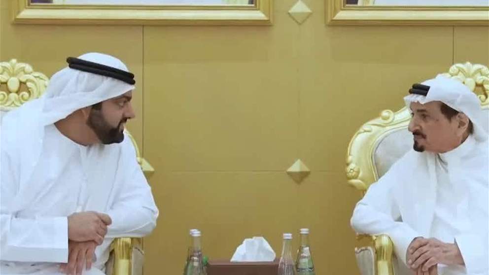 حاكم عجمان يتقبل تعازي ولي عهد الفجيرة في وفاة الشيخة عائشة محمد خلف