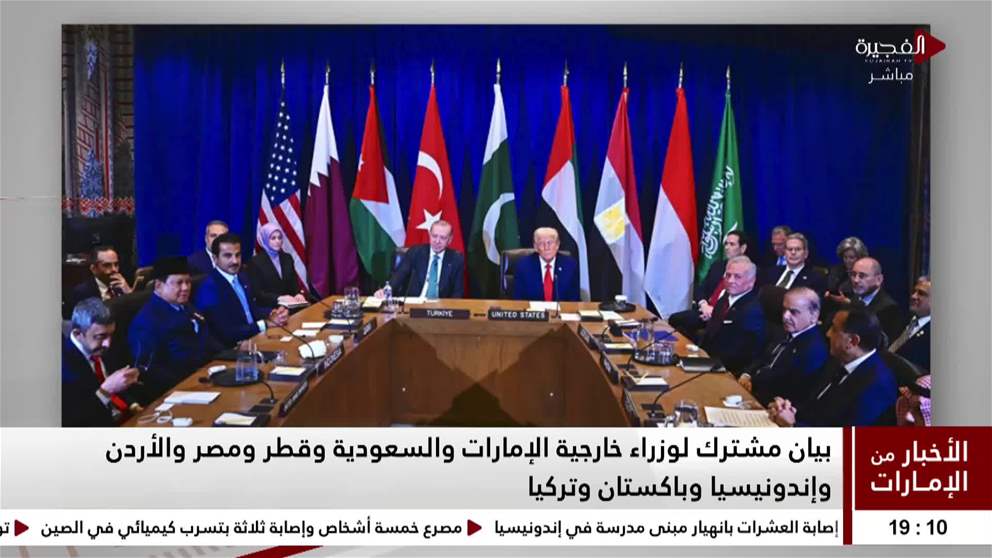 بيان مشترك لوزراء خارجية الامارات والسعودية وقطر ومصر والاردن وإندونيسيا وباكستان وتركيا