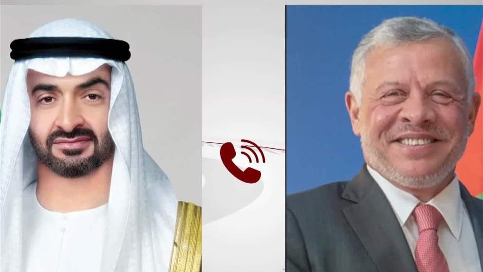 رئيس الدولة وملك الأردن يبحثان هاتفيا التطورات الإقليمية