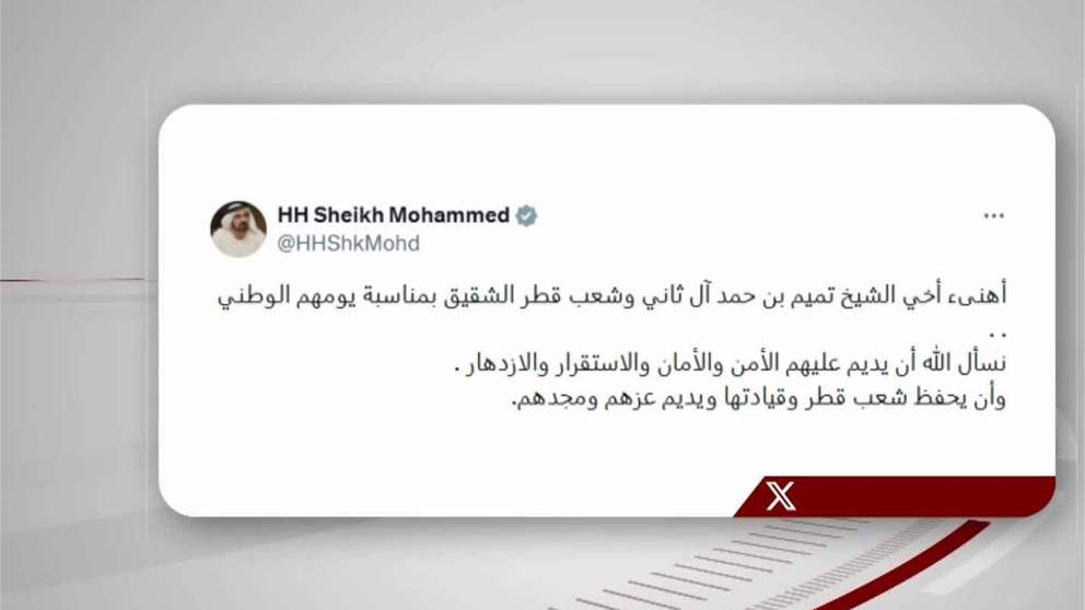 محمد بن راشد يهنئ أمير قطر بمناسبة اليوم الوطني