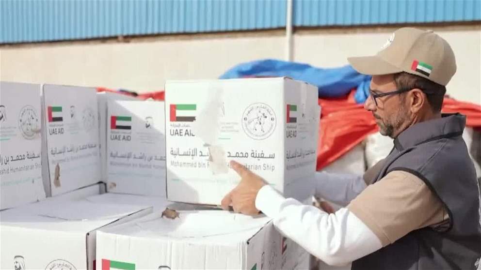 114 الف طن من المساعدات قدمتها الامارات الى اهالي غزة