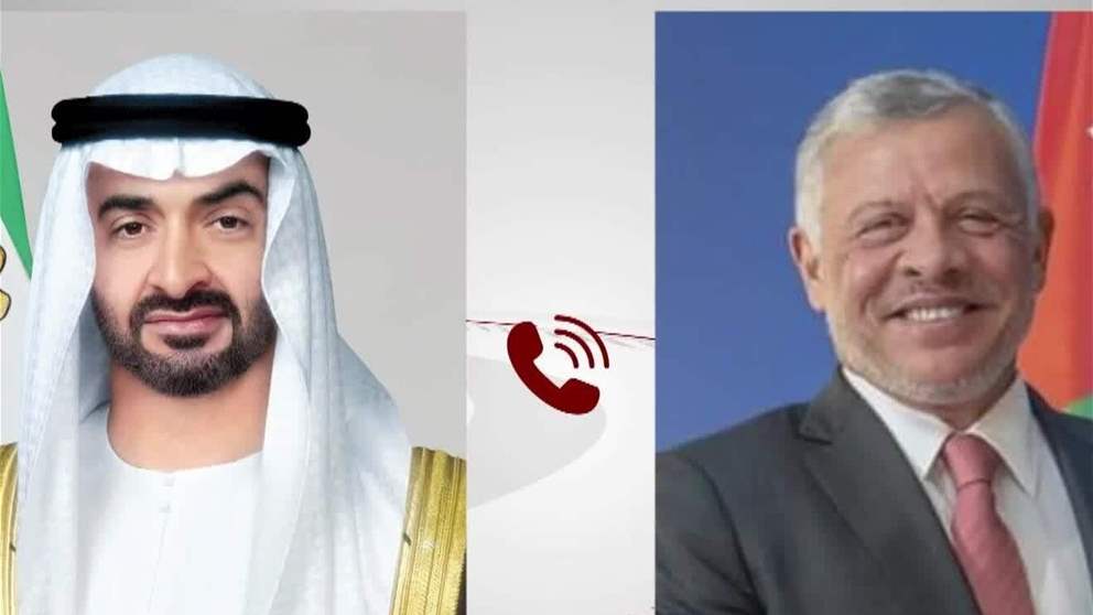 رئيس الدولة وملك الاردن يبحثان تطورات الاوضاع الراهنة وتداعياتها على أمن المنطقة واستقرارها