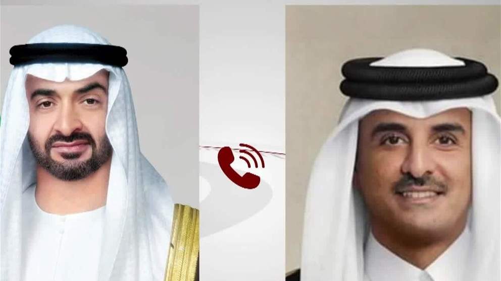 رئيس الدولة وامير قطر يبحثان خلال اتصال هاتفي المستجدات في المنطقة