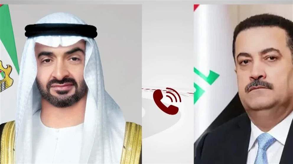 رئيس الدولة ورئيس وزراء العراق يبحثان خلال اتصال هاتفي تداعيات التصعيد الذي تشهده المنطقة على أمن دولها واستقرارها