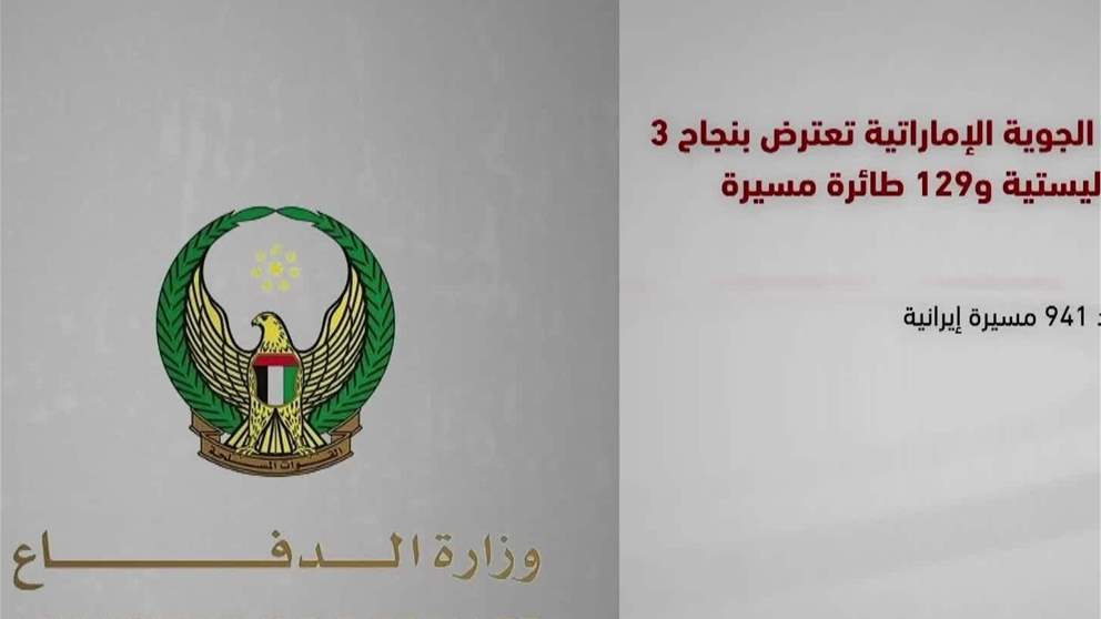 الدفاعات الجوية الإماراتية تعترض بنجاح 3 صواريخ باليستية و129 طائرة مسيرة
