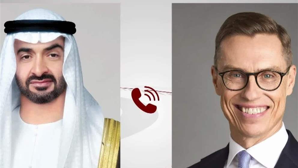 رئيس الدولة يتلقى اتصالاً هاتفياً من الرئيس الفنلندي أكد خلاله التضامن مع الإمارات إثر الاعتداءات الإيرانية 