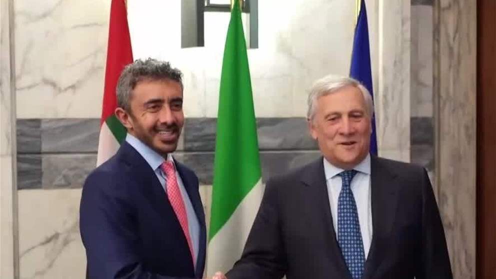 عبدالله بن زايد يلتقي وزير الخارجية الإيطالي في روما
