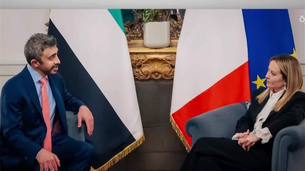 عبدالله بن زايد يلتقي رئيسة وزراء إيطاليا في روما