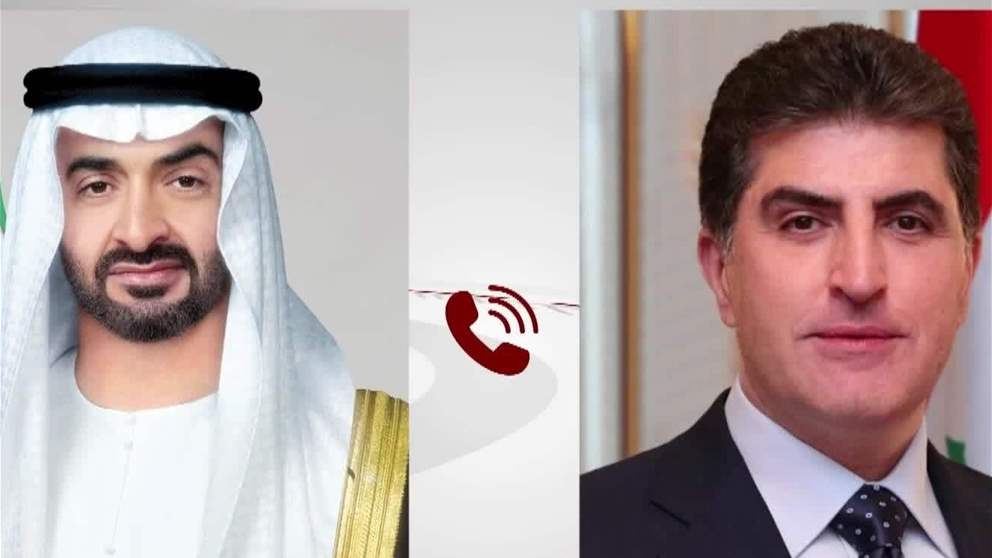رئيس الدولة يتلقى اتصالا هاتفيا من رئيس اقليم كردستان العراق بحثا خلاله التطورات الاقليمية والاعتداءات الايرانيةالتي تستهدف الامارات وعددا من دول المنطقة