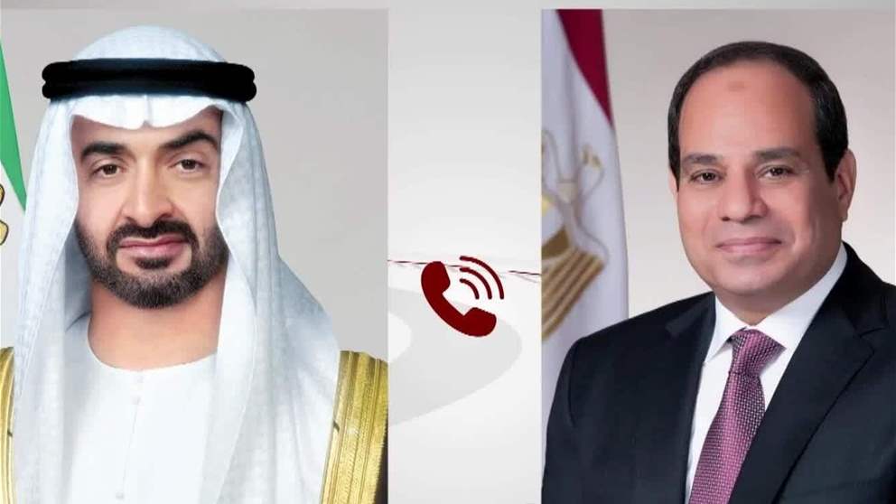 رئيس الدولة والرئيس المصري يبحثان خلال اتصال هاتفي تطورات الاوضاع في المنطقة
