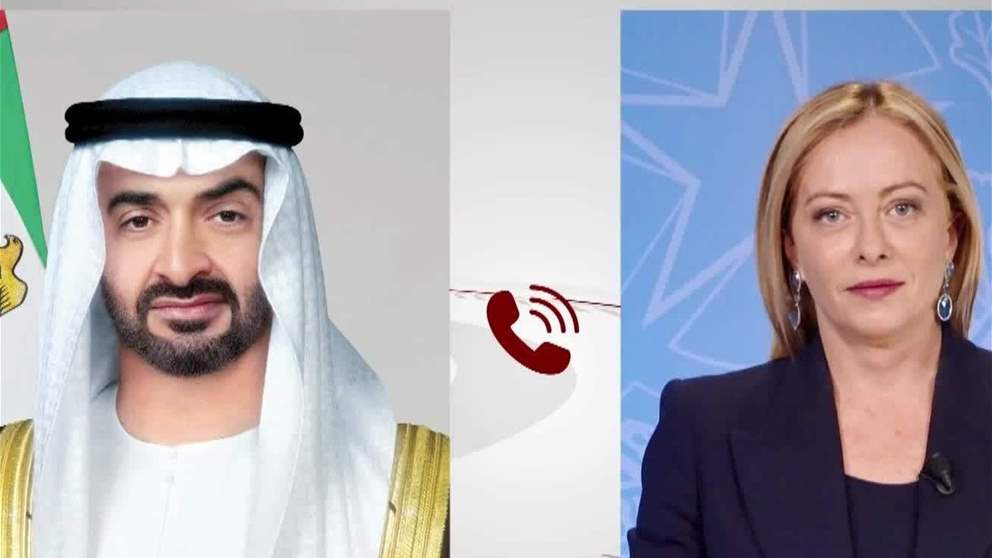 خلال اتصال هاتفي مع رئيس الدولة .. رئيسة الوزراء الايطالية تدين استمرار الاعتداءات الايرانية وتؤكد تضامن بلدها مع الامارات