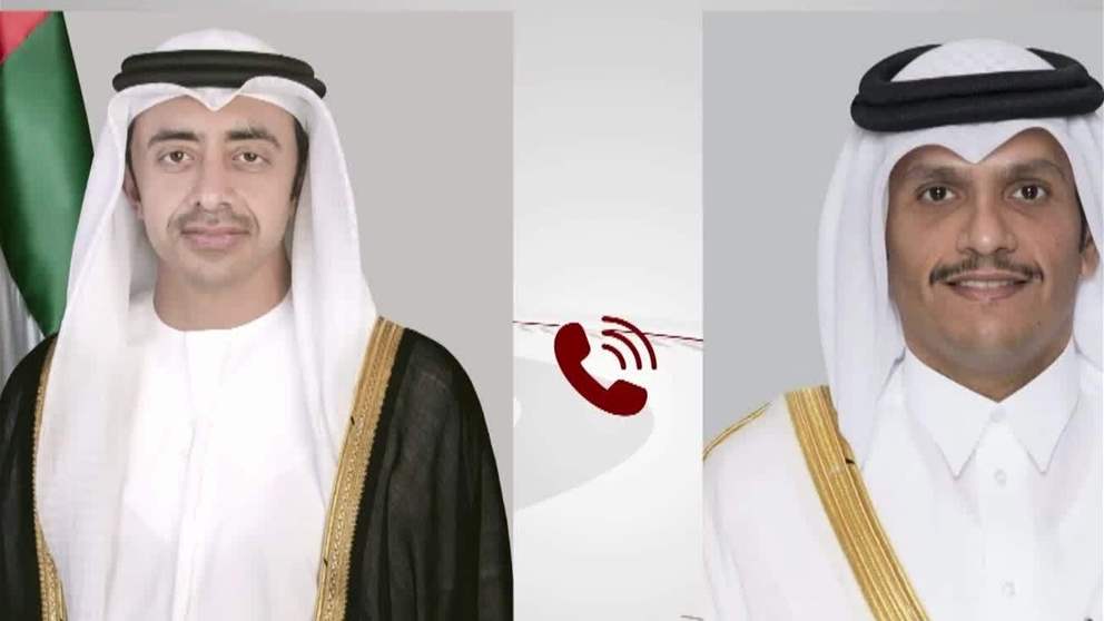 عبد الله بن زايد يتلقى خلال اتصال هاتفي تعازي رئيس مجلس الوزراء وزير الخارجية القطري في استشهاد اثنين من منتسبي القوات المسلحة