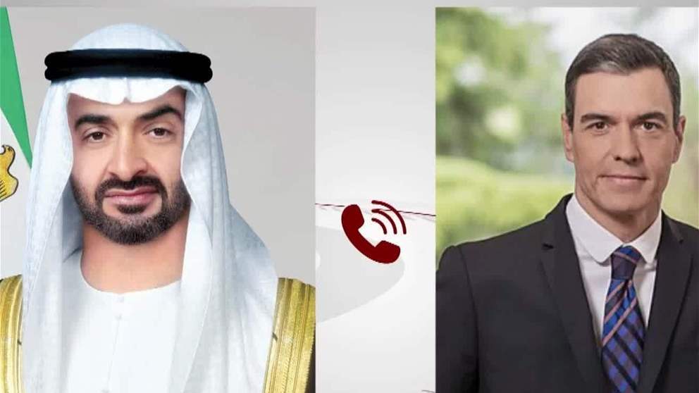 خلال اتصال هاتفي مع رئيس الدولة.. رئيس وزراء إسبانيا يدعو إلى الحوار والحلول الدبلوماسية في تسوية قضايا المنطقة بما يحفظ أمنها واستقرارها