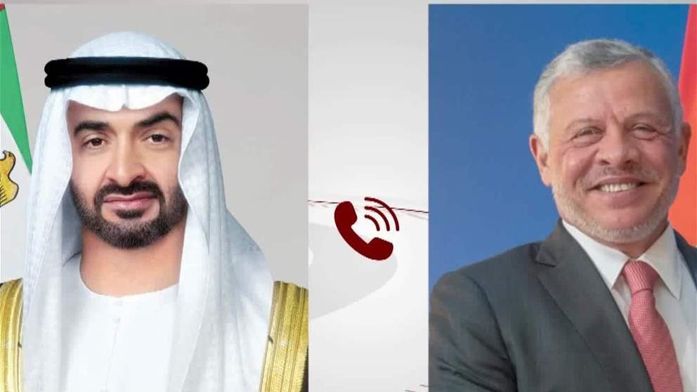 رئيس الدولة وملك الأردن يبحثان هاتفياً التطورات الإقليمية وتداعياتها على أمن المنطقة واستقرارها