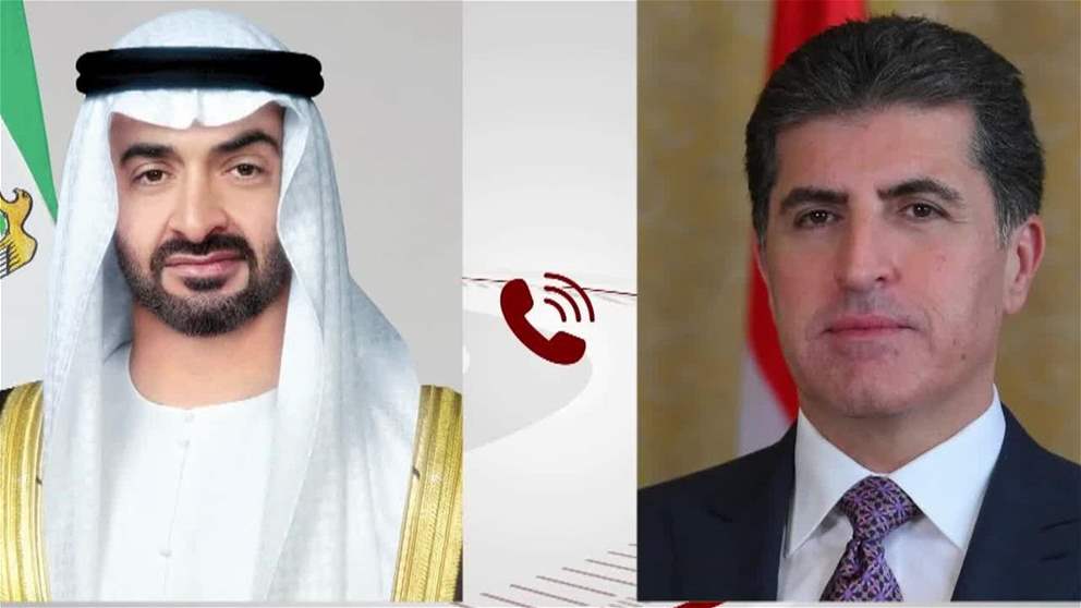 رئيس الدولة يجري اتصالاً هاتفياً مع رئيس إقليم كردستان العراق .. أدان خلاله الهجوم الإرهابي الذي استهدف منزله