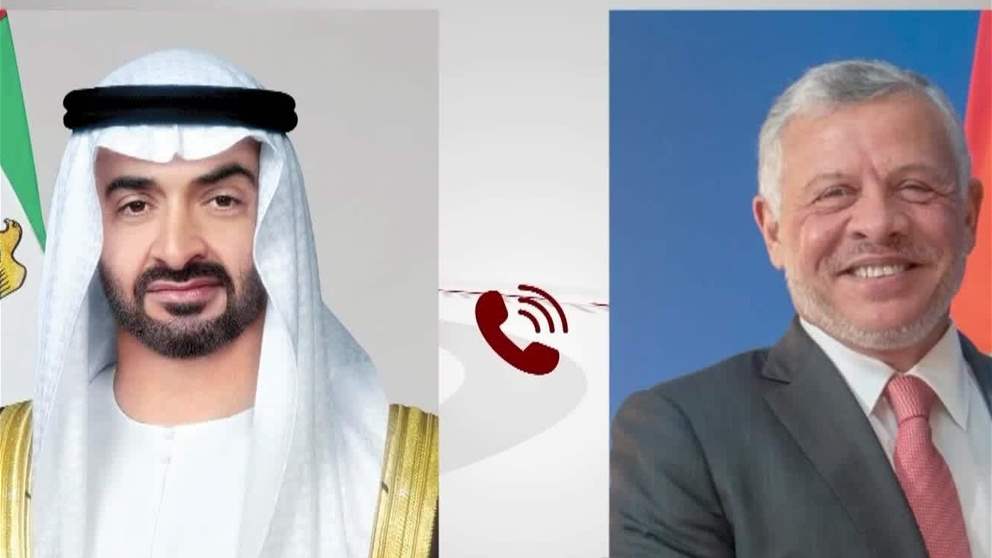 رئيس الدولة وملك الاردن يبحثان هاتفيا التعاون المشترك والتطورات الاقليمية وتداعياتها على الامن والاستقرار في المنطقة