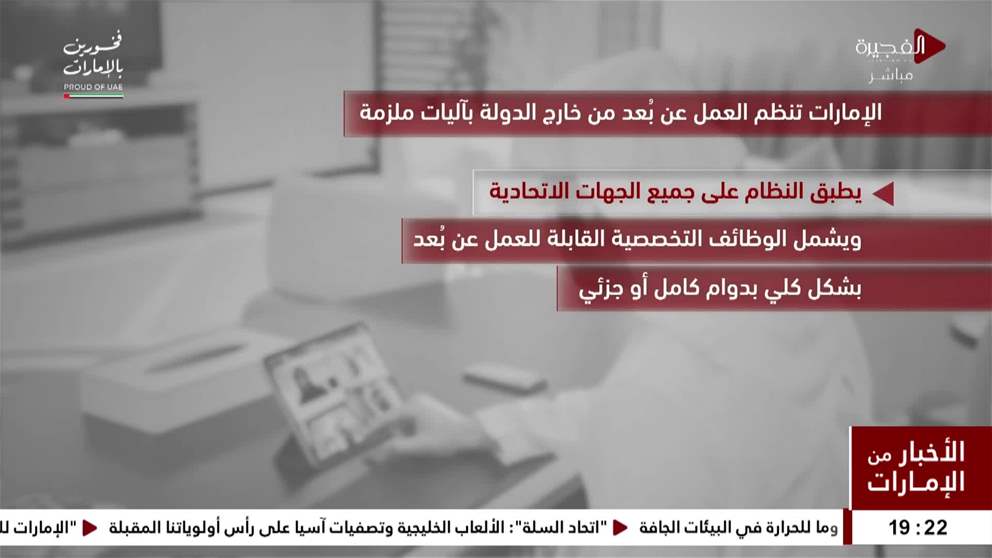 الامارات تنظم العمل عن بعد من خارج الدولة باليات ملزمة