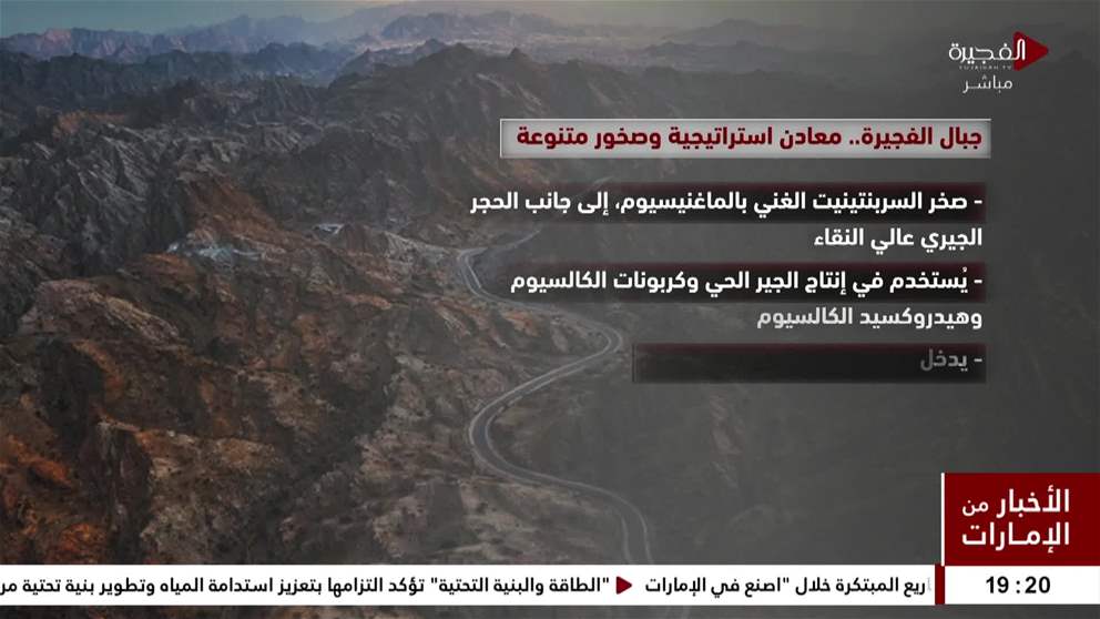 جبال الفجيرة .. ثروات طبيعية ومعادن استراتيجية تدعم الاقتصاد الوطني