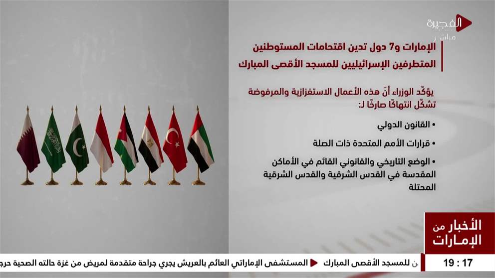 إدانة عربية وإسلامية لانتهاكات الاحتلال في المسجد الأقصى