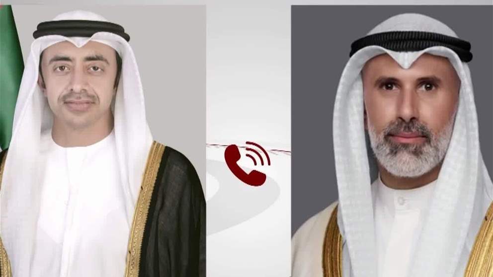 عبدالله بن زايد يجري اتصالا هاتفيا مع وزير خارجية دولة الكويت الشقيقة