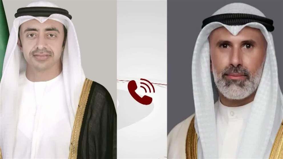 عبد الله بن زايد يتلقى اتصالاً هاتفياً من وزير خارجية الكويت