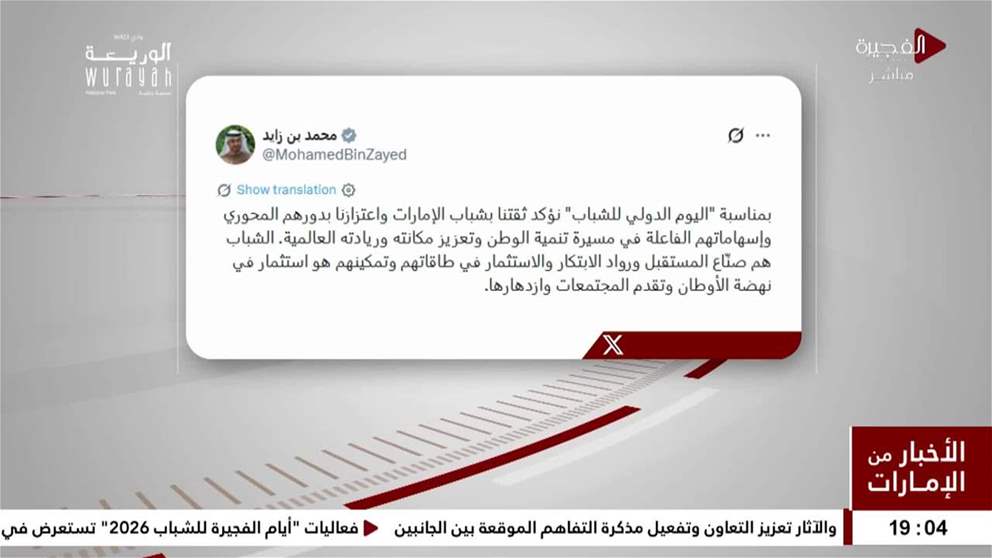 رئيس الدولة: الشباب صنّاع المستقبل ورواد الابتكار