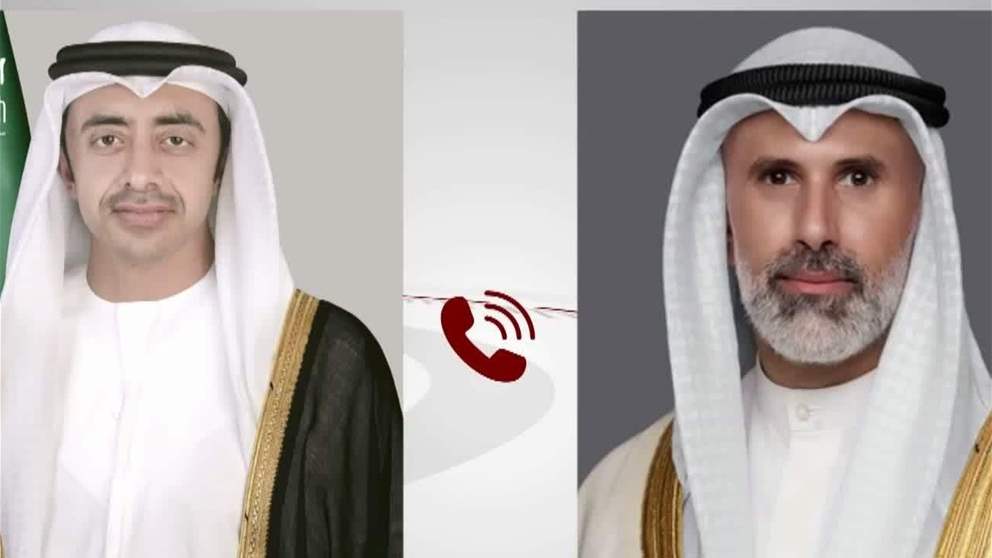 عبد الله بن زايد يتلقى اتصالاً هاتفياً من وزير خارجية الكويت