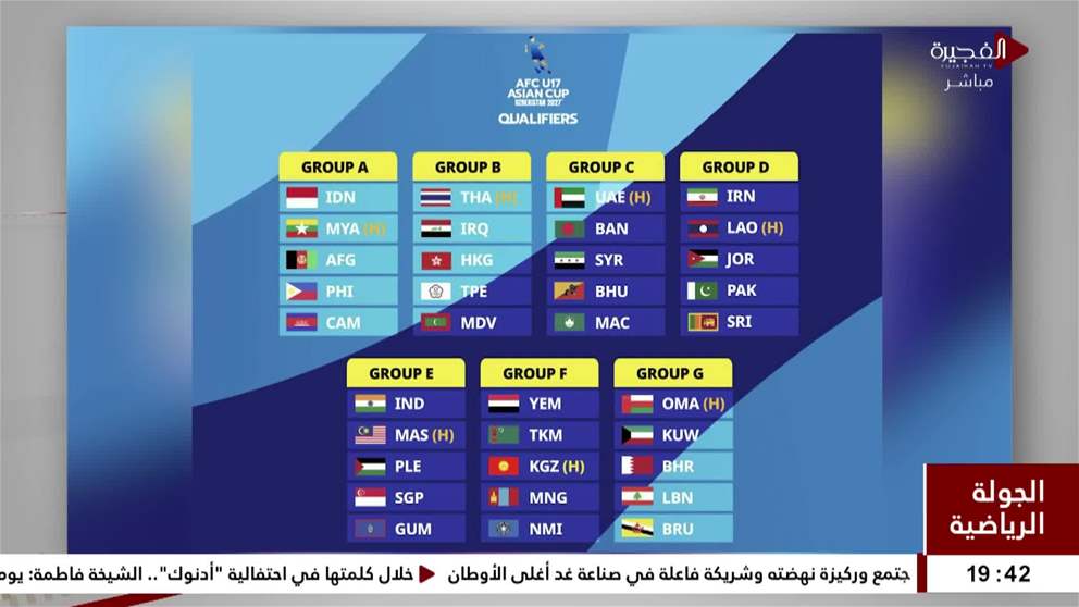 منتخبنا الوطني لكرة القدم في المجموعة الثالثة لتصفيات آسيا تحت 17