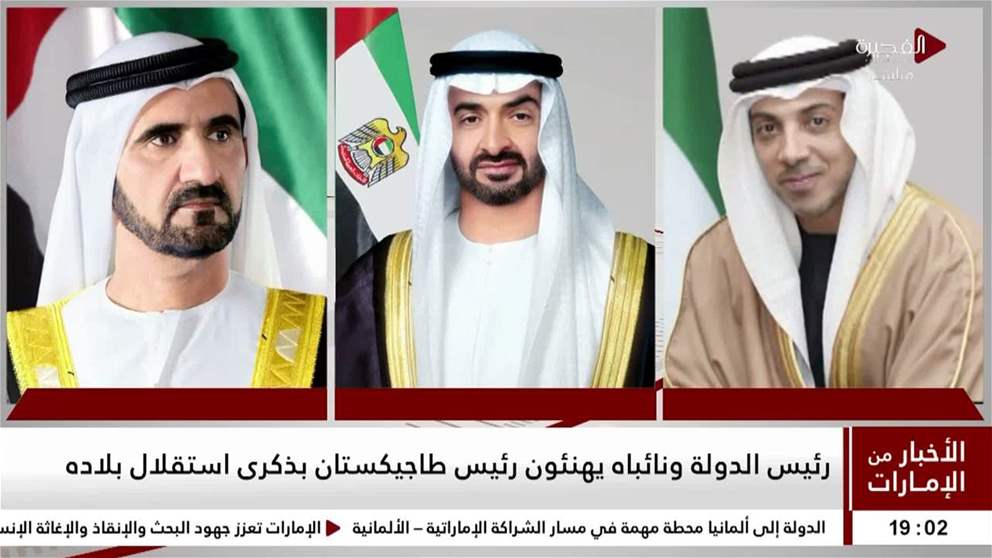 رئيس الدولة ونائباه يهنئون رئيس طاجيكستان بذكرى استقلال بلاده