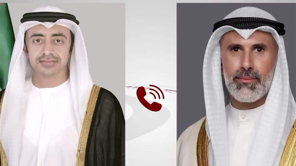 عبدالله بن زايد يتلقى اتصالاً هاتفياً من وزير خارجية الكويت