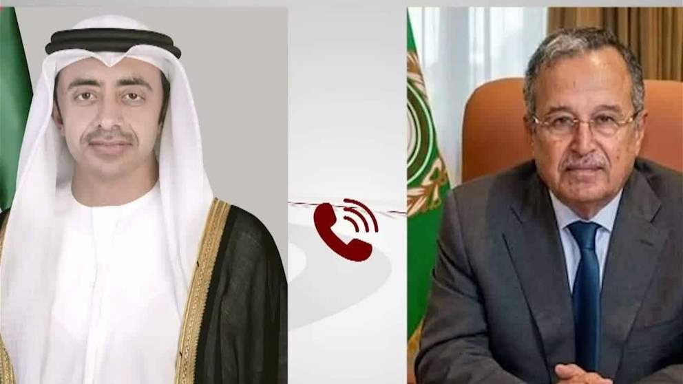 عبدالله بن زايد وأمين عام جامعة الدول العربية يبحثان هاتفيا التطورات الإقليمية