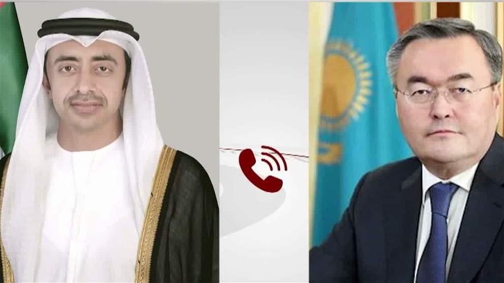 عبدالله بن زايد ووزير خارجية كازاخستان يبحثان هاتفيا العلاقات الثنائية والتطورات الإقليمية والدولية_1