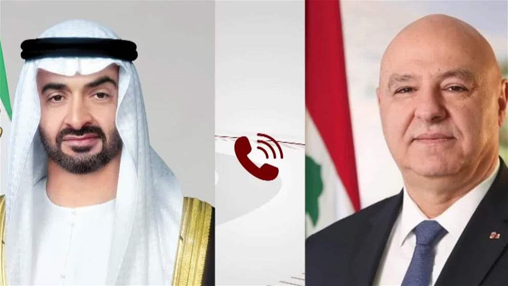 رئيس الدولة والرئيس اللبناني يبحثان هاتفيا علاقات التعاون بين البلدين